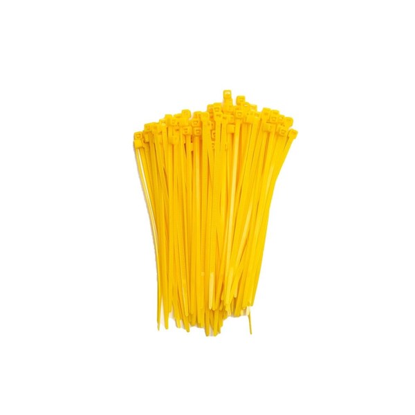 South Main Hardware 4-in   18-lb, Yellow, 100 Standard Nylon Tie - 220106