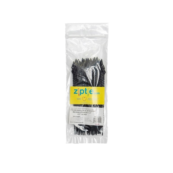 South Main Hardware 6-in  Beaded 18-lb, Black, 100 Speciality Tie - 222069