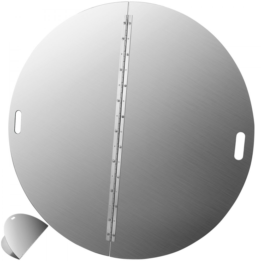 VEVOR Fire Pit Lid Round 40 Inch Foldable Fire Pit Ring Snuff Cover 430 Stainless Steel Fire Pit Spark Screen Cover 3mm Thickness - GZZDSRSHPGZ40YC01V0