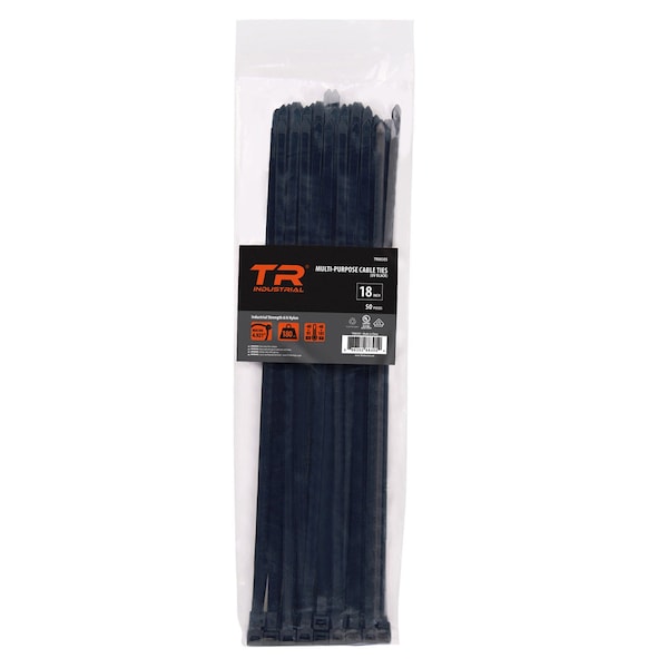 Tr Industrial Multi-Purpose UV Black Cable Ties 100-Piece, 18in, Black - TR88305W-2PK
