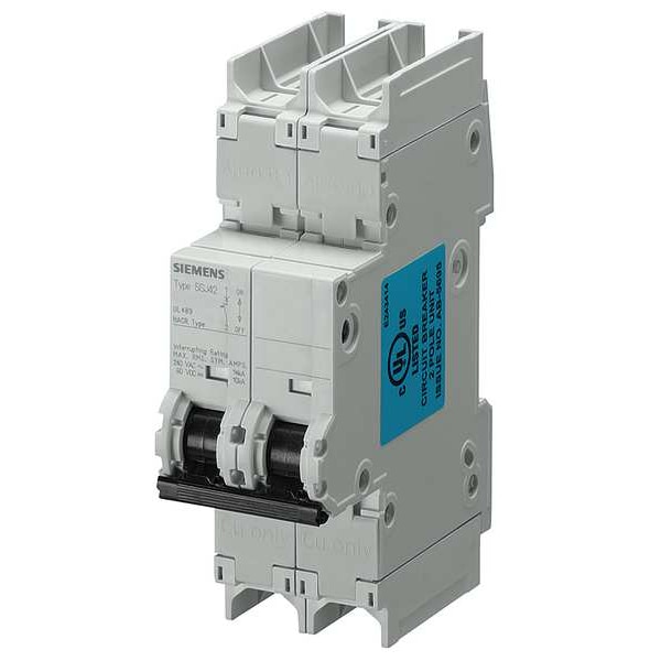 Siemens Miniature Circuit Breaker, 5SJ4 Series, 0.3A, 2 Pole, 240V AC, 14kA, D Curve - 5SJ42147HG41