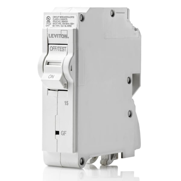 Leviton Circuit Breaker, 15A, 1 Pole, 120V AC, 10kA - LB115-EP