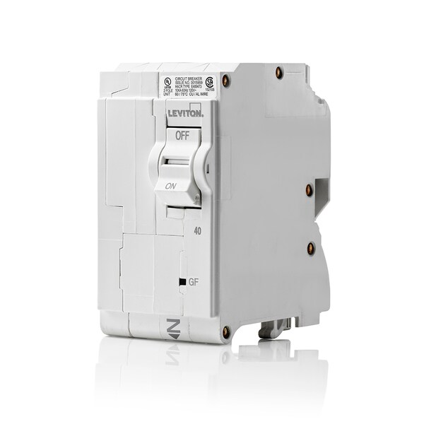 Leviton Circuit Breaker, 40A, 2 Pole, 120/240V AC, 10kA - LB240-EP