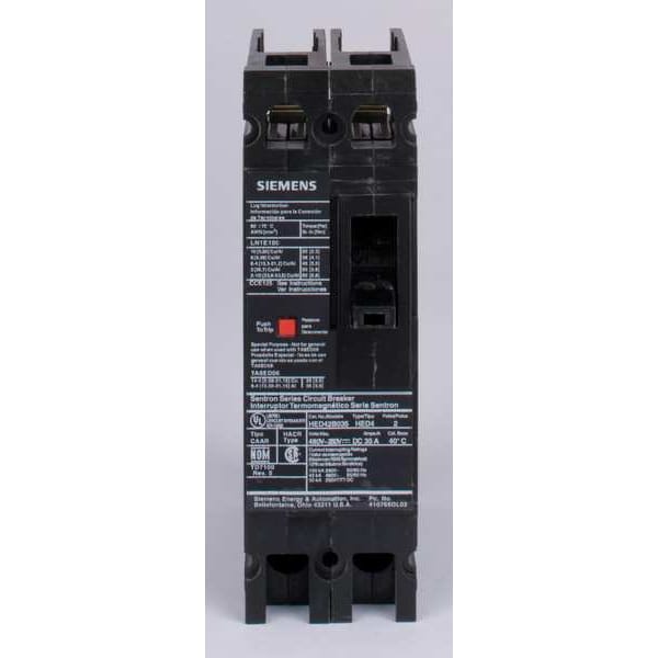 Siemens Molded Case Circuit Breaker, HED4 Series, 35A, 2 Pole, 480V AC, 42kA at 480V AC - HED42B035