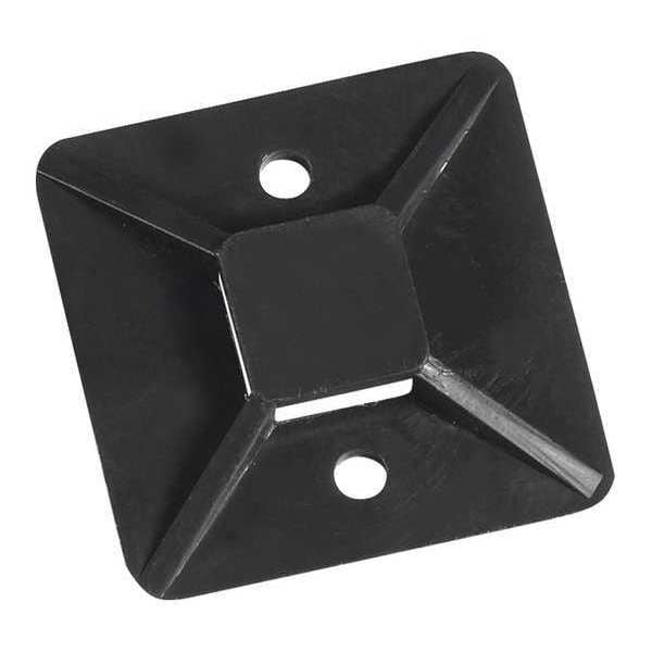 Partners Brand Cable Tie Mounts, 1 1/2"x1 1/2", Black, PK100 - CTM15B
