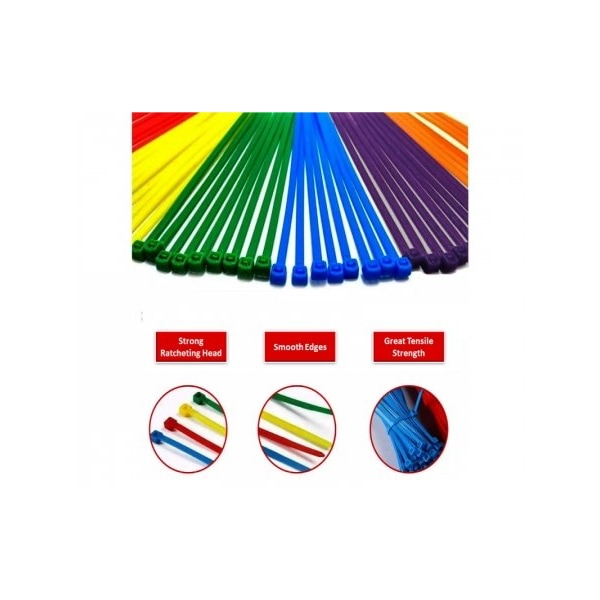 Kable Kontrol Zip Ties - 11in Long - 100 Pc Pk - Fluorescent Yellow - Nylon - 50 Lbs Tensile Strength - CT511FL-YL-100
