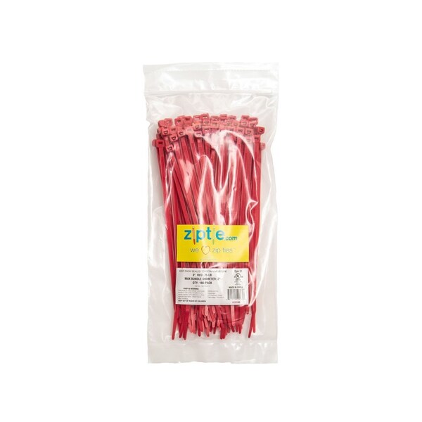South Main Hardware 8-in   75-lb, Red, 100 Standard Nylon Tie - 220148