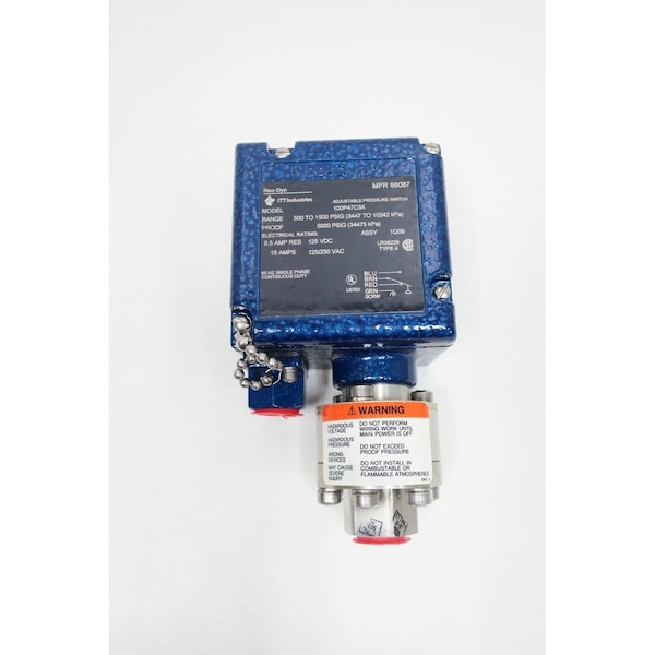 Interruptor de presión Itt DeoDyn Ajustable 500-1500Psi 125-250V CA - 100P47C3X
