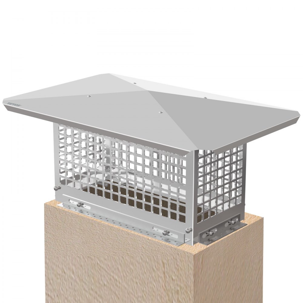 VEVOR Chimney Cap, 8" x 17" Flue Caps, 304 Stainless Steel Fireplace Chimney Cover, Adjustable Metal Spark Arrestor with Bolts Screws, Mesh Chimney Flue Cover for Outside Existing Clay Flue Tile - YCZ8X176NTSVE7TWCV0