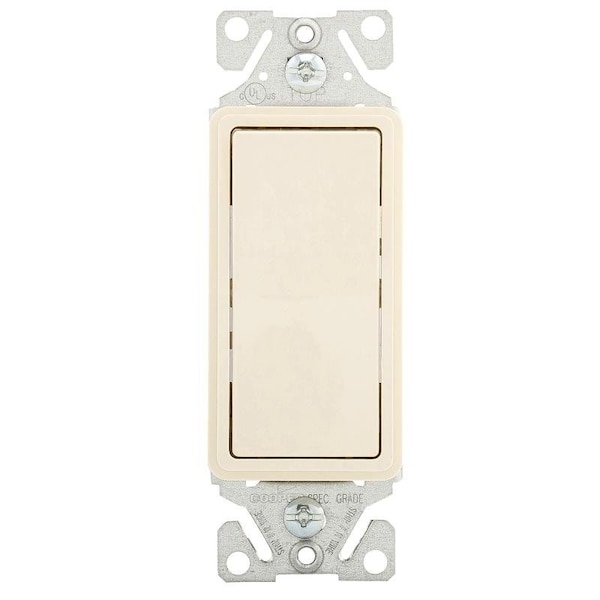 Interruptor basculante Eaton Wiring Devices 7500, 15 A, 120277 V, SPST, Terminal de cable de plomo, almendra clara - 7501LA-BOX