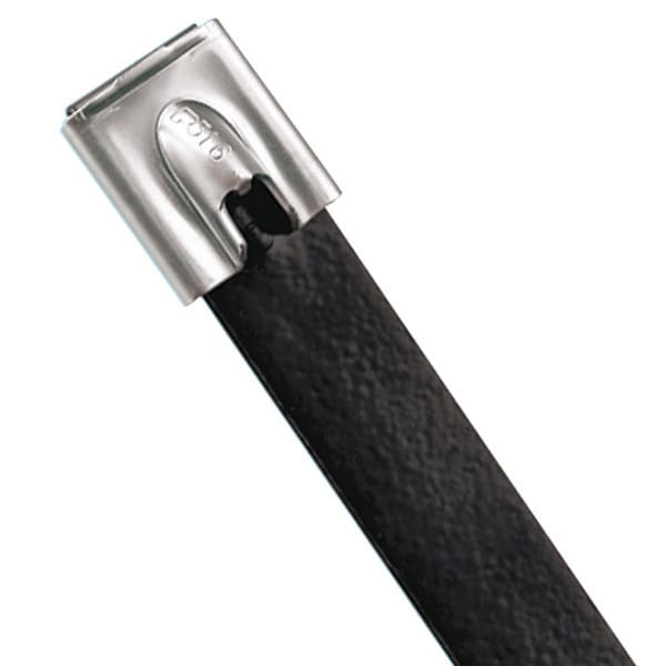 Panduit Pan Stl Tie, 316ss, Poly, Sh, 23.4, Blk, PK50 - MLTFC6SH-LP316