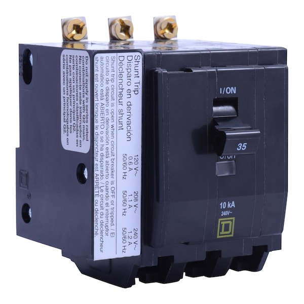 Square D Miniature Circuit Breaker, QOB Series, 35A, 3 Pole, 120/240V AC, 10kA at 120/240V AC - QOB3351021