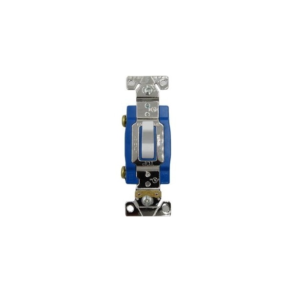 Dispositivos de cableado Eaton 120/277 VAC, 15 A, 1 polo, Blanco, Palanca de nylon, Cableado trasero y lateral, interruptor basculante AC iluminado - AH1201W