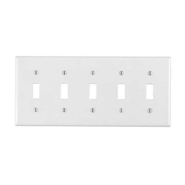 Placa de pared de interruptor de palanca Leviton Leviton 88023-000  Blanco - 5 Gang - 3218310