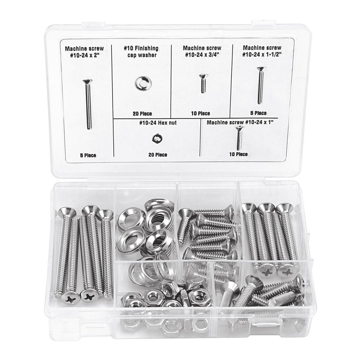 Kit de tornillos de máquina de acero inoxidable de 70 piezas Storehouse - 67674.