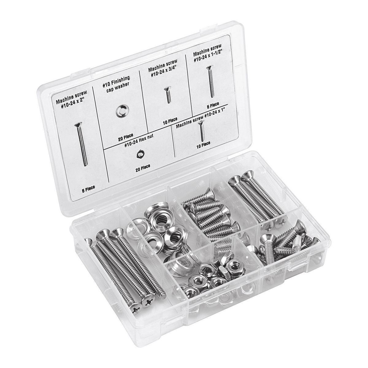 Kit de tornillos de máquina de acero inoxidable de 70 piezas Storehouse - 67674.