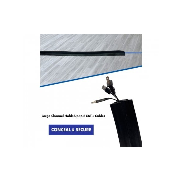 Kable Kontrol Rubber Duct Floor Cord Cover - 10 Ft Roll - Black - FC7386