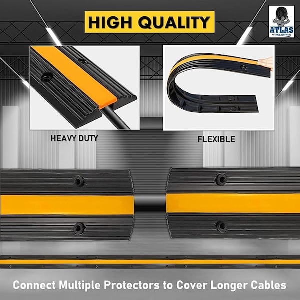 Kable Kontrol Safety Stripe Drop Over Rubber Cable Protector, 1 Channel - FCC-01-YSBK