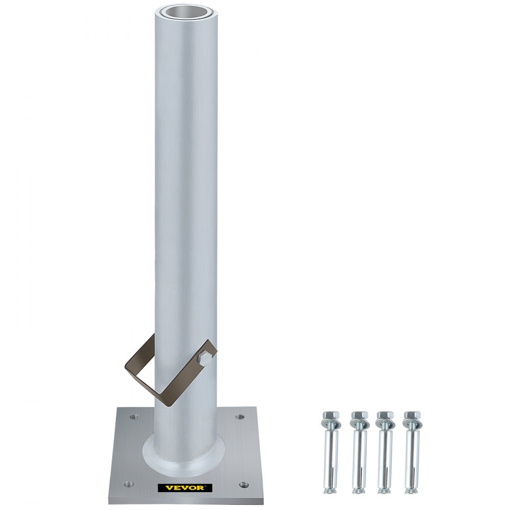 VEVOR Umbrella Base, 2 in 1 Heavy Duty Umbrella Stand, Aluminum Umbrella's Holder Stand with 6" x 6" Base, Patio Umbrella Stand with 18.5" Height Pipes for 1.5"-2" Sunshade on Deck, Cement and Land - ZYSDZFXLZ-6000001V0