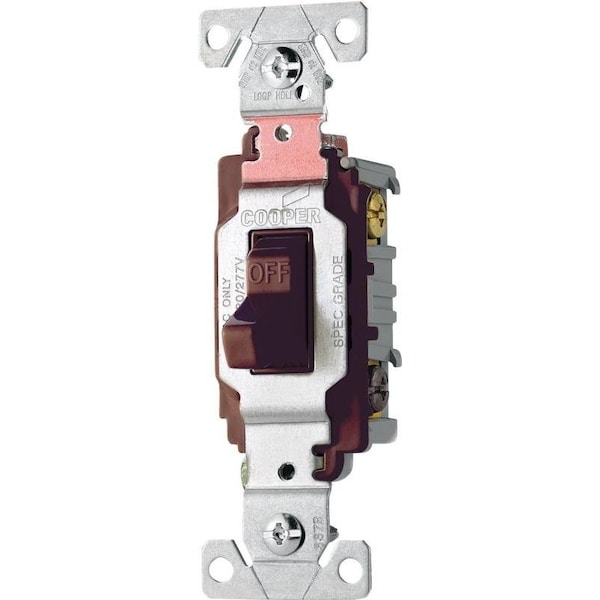 Interruptor basculante de dispositivos de cableado Eaton, 20 A, 120277 V, 3 posiciones, terminal de tornillo, material de carcasa de nailon - CS320B