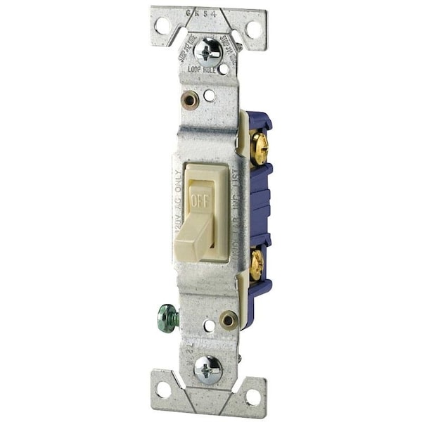 Interruptor basculante Eaton Wiring Devices, 15 A, 120 V, material de carcasa de policarbonato, marfil - 1301-7V
