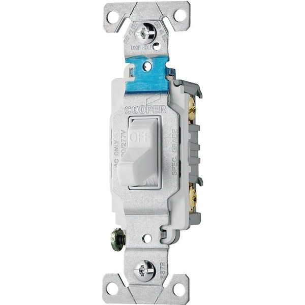 Interruptor de palanca Eaton Wiring Devices, 15 A, 120/277 V, Terminal de tornillo, Material de carcasa de nylon, Color blanco - CS115W