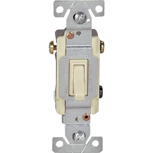 Interruptor de palanca Eaton Wiring Devices, 15 A, 120 V, Material de carcasa de policarbonato, marfil - 1303V-BOX