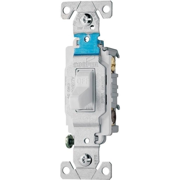Interruptor de palanca Eaton Wiring Devices, 15 A, 120/277 V, 3 posiciones, terminal de tornillo, material de carcasa de nylon - CS315W