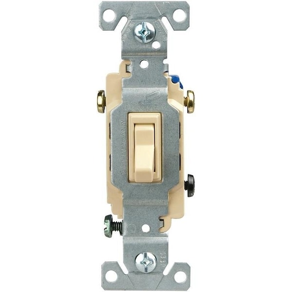 Interruptor de palanca Eaton Wiring Devices, 15 A, 120 V, Terminal de inserción, Material de carcasa de policarbonato, Marfil - C1303-7V