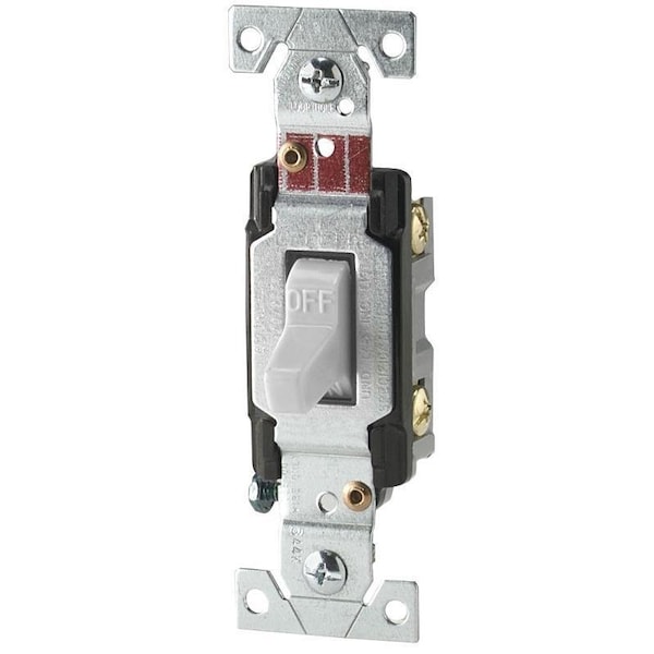 Interruptor de palanca Eaton Wiring Devices, 20 A, 120/277 V, terminal de tornillo, material de carcasa de nylon, blanco - CS120W