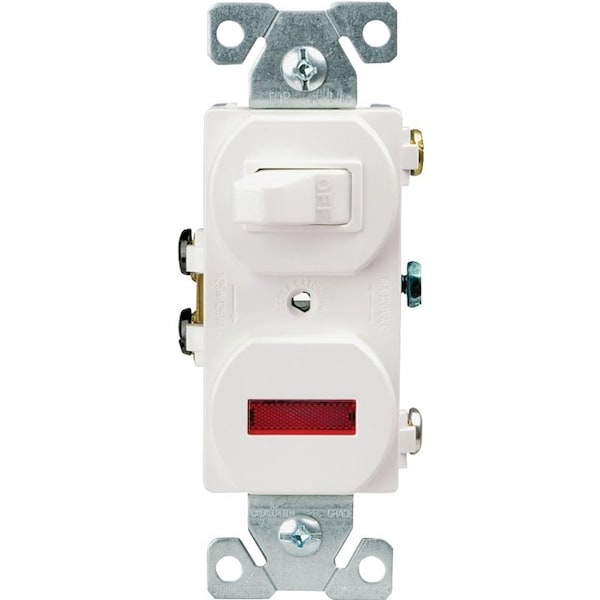 Interruptor basculante de combinación Eaton Wiring Devices, 15 A, 120 V, SPDT, Terminal de tornillo, Material de la carcasa de acero - 277W-BOX.