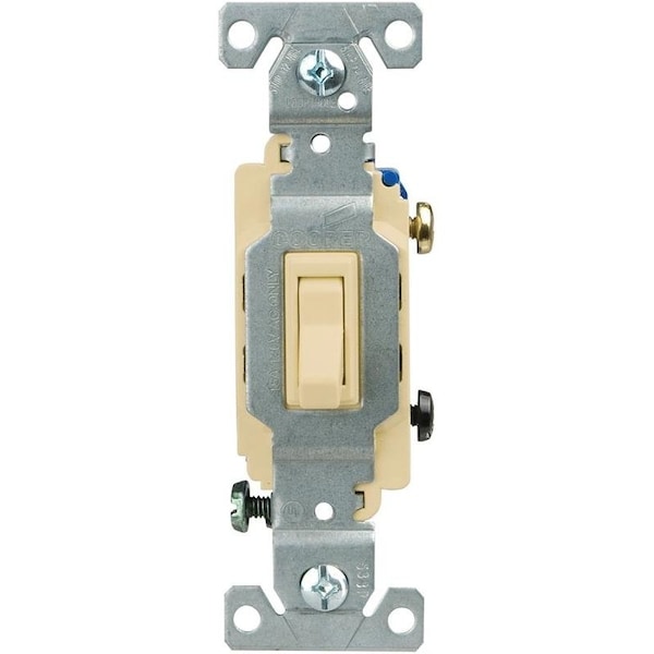 Interruptor de palanca para dispositivos de cableado Eaton, 15 A, 120277 V, Terminal de tornillo, Material de carcasa de nylon, Marfil - CSB115STV-SP