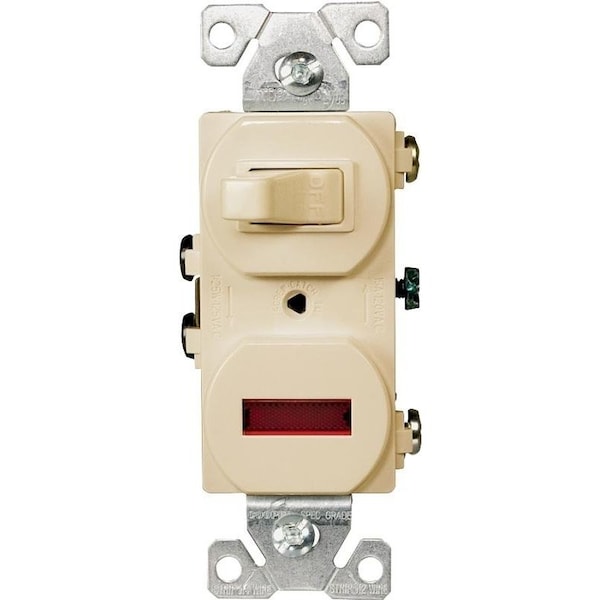 Eaton Wiring Devices 277VBOX Interruptor de palanca combinado, 15 A, 120277 V, Terminal de tornillo, Material de la caja de acero - 277V-SP-L