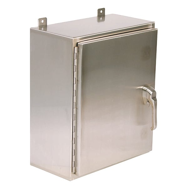 Wiegmann 304 Stainless Steel Electrical Enclosures, 24 in H, 10 in D, 20 in W, NEMA 4X, Hinged - SSN42420103PT