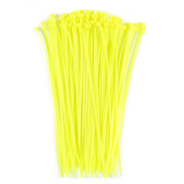 South Main Hardware 11-in 75-lb, Fluorescent Yellow, 100 Standard Nylon Tie - 220178