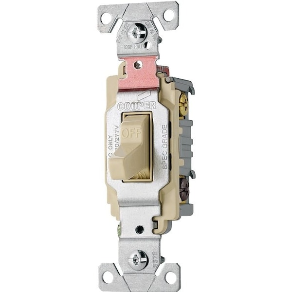 Interruptor de palanca Eaton Wiring Devices, 20 A, 120/277 V, 3 posiciones, Terminal de tornillo, Material de la carcasa de nylon - CS320V
