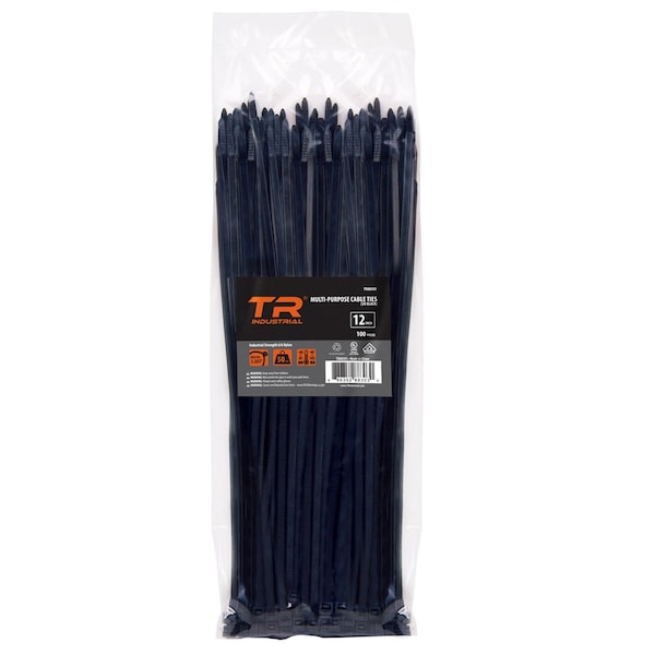 Tr Industrial Multi-Purpose UV Cable Ties 200-Piece, 12in, Black - TR88303W-2PK