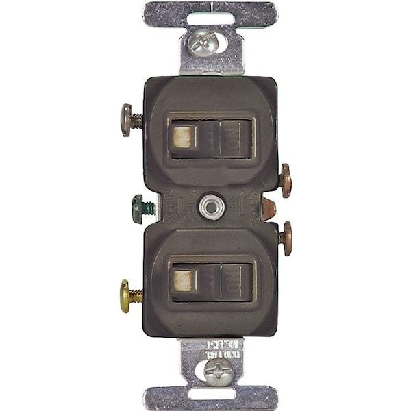 Dispositivo de interruptor basculante combinado Eaton Wiring Devices, 15 A, 120/277 V, Terminal de tornillo, color café - 271B-BOX