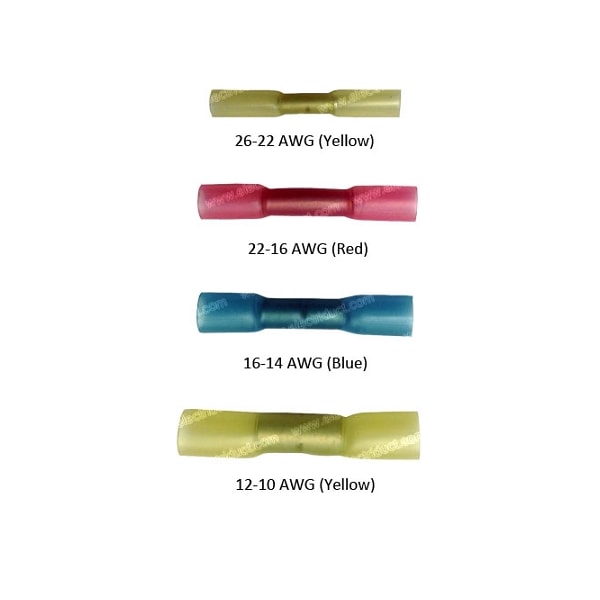 Electriduct Heat Shrink Butt Connectors - Electriduct - HS-HP-BC-22-YL-10