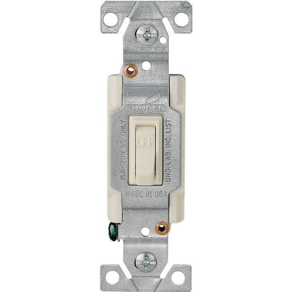 Dispositivos de cableado Eaton Interruptor basculante 1301-7V10, 15 A, 120 V, Material de carcasa de policarbonato, Marfil - 1301-7V/10