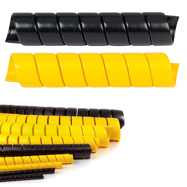 Electriduct HDPE Heavy Duty Spiral Wrap- 2.5" x 5ft- Black - WL-SW-HD-250-5-BK