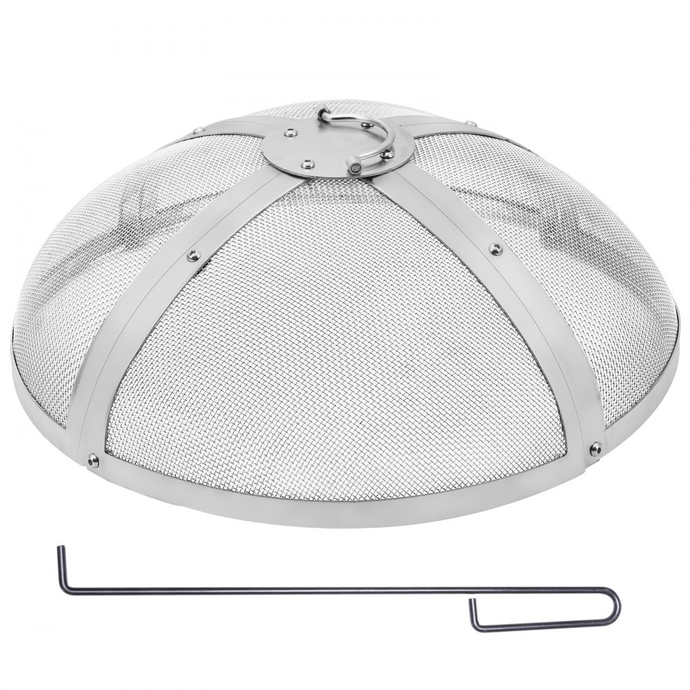 VEVOR Fire Pit Spark Screen Round 20", Reinforced Heavy Duty Steel Metal Cover, Outdoor Firepit Lid, Easy-Opening Top Screen Covers Round with Ring Handle for Outdoor Patio Fire Pits Backyard - HKWZ201BXGYXAIQ0HV0