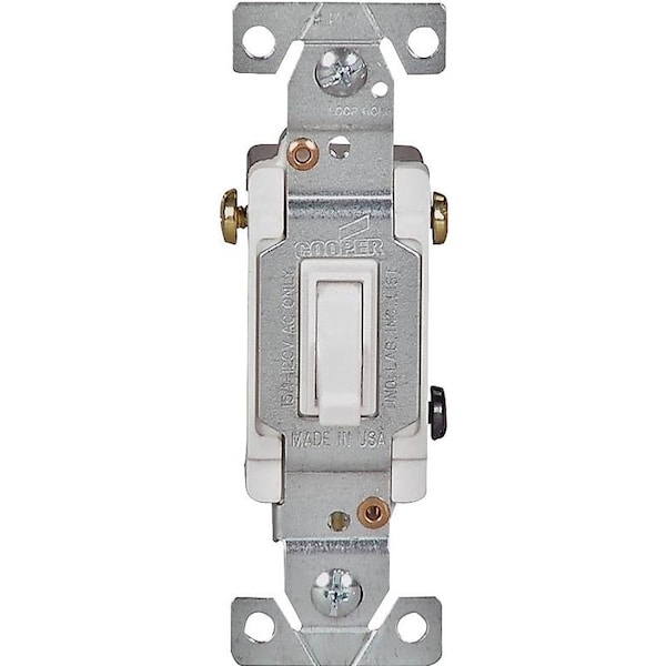 Dispositivos de cableado Eaton Interruptor de palanca EATON, 15 A, 120 V, 3 posiciones, terminal de inserción, material de la carcasa de policarbonato - 1303-7W-10-L
