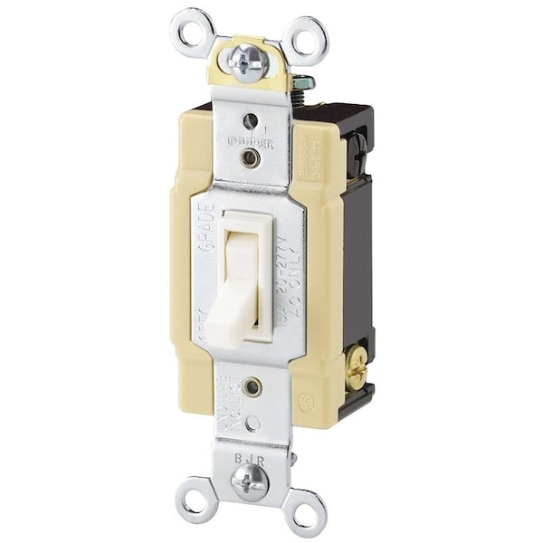 Interruptor basculante Eaton Wiring Devices, 15 A, 120 V, 4 posiciones, terminal de cable de plomo, marfil - 1242-7V-BOX