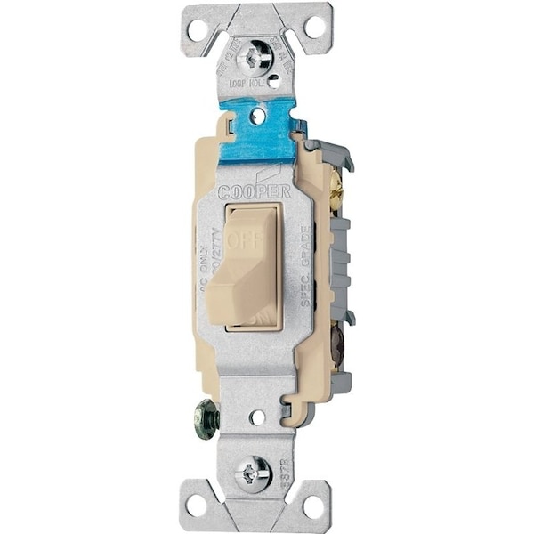 Interruptor de palanca para dispositivos de cableado Arrow Hart Eaton, 15 A, 120/277 V, 3 posiciones, terminal de tornillo, material de carcasa de nailon - CS315V.