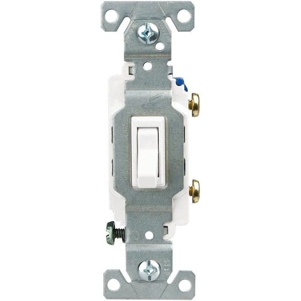 Interruptor de palanca Eaton Wiring Devices C13017LTW, 15 A, 120 V, Material de carcaza de policarbonato, Blanco - C1301-7LTW-L