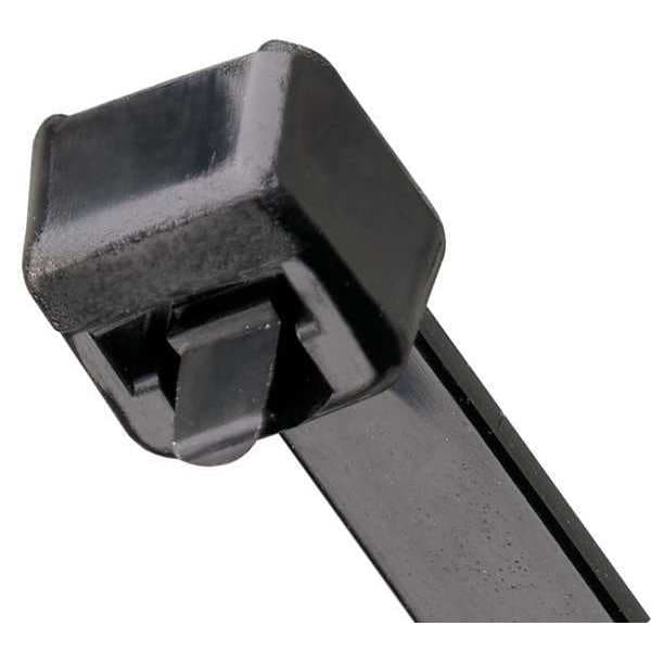 Panduit 14-1/2" L, 5/16" W, Black Plastic Cable Tie, Thickness: 5/64" - PRT4H-L0