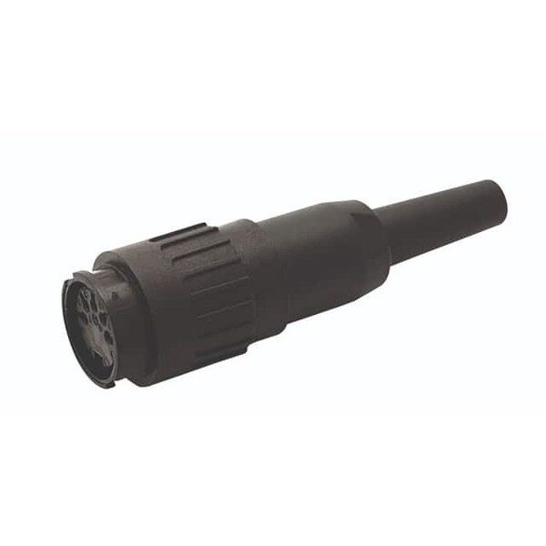 Tuchel Female Cable Connector With Black Cable Sleeve. Bayonet Locking Outside (Mateable With Locking - T3428551U
