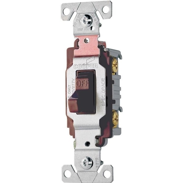 Interruptor de palanca para dispositivos de cableado Eaton, 20 A, 120277 V, terminal de tornillo, material de carcasa de nailon, color negro - CS120BK
