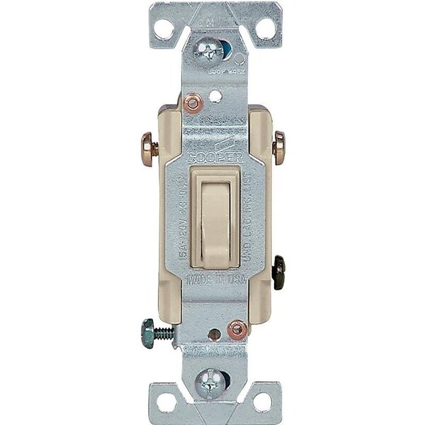 Dispositivos de cableado Eaton Interruptor de palanca EATON, 15 A, 120 V, 3 posiciones, Terminal de inserción, Material de carcasa de policarbonato - 1303-7V-10-L